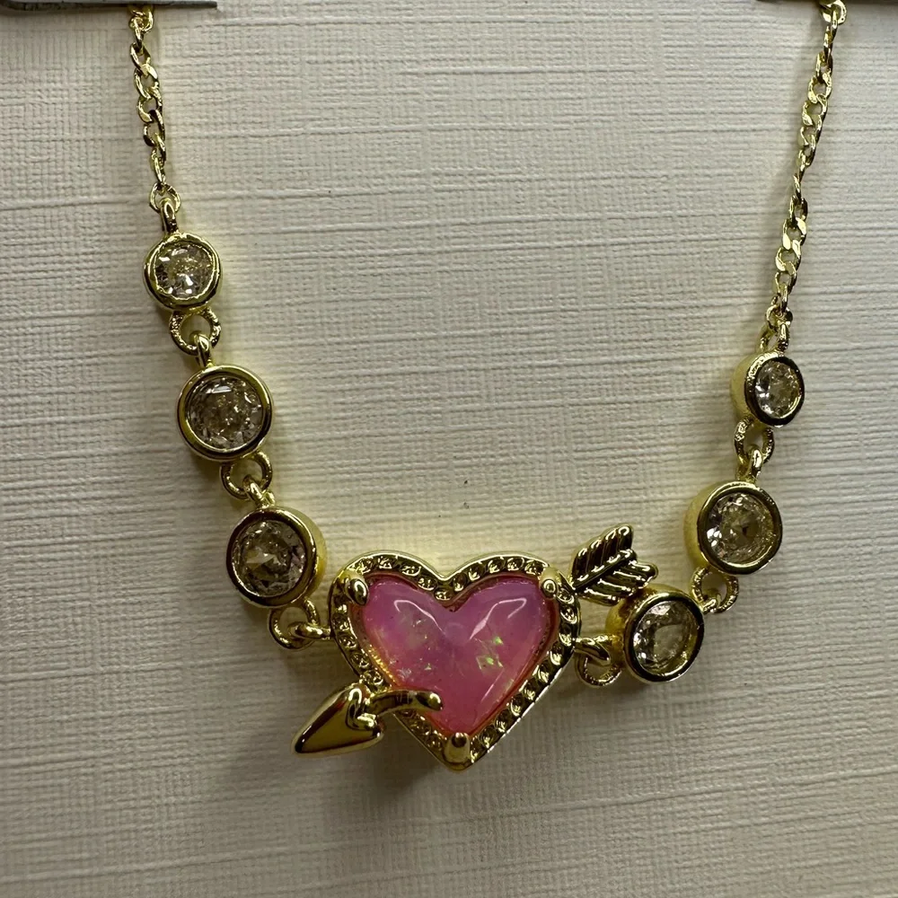 Kendra Scott Opalescent Resin and Cubic Zirconia Ari Heart Arrow Tennis Bracelet